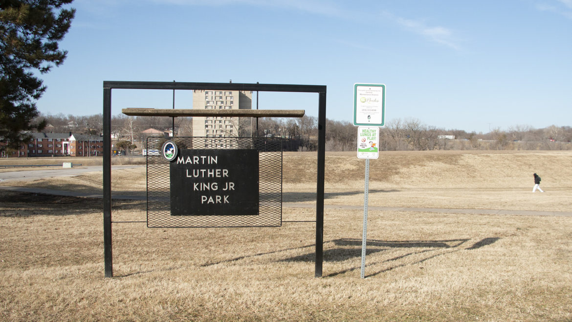 mlk park sign and acreage