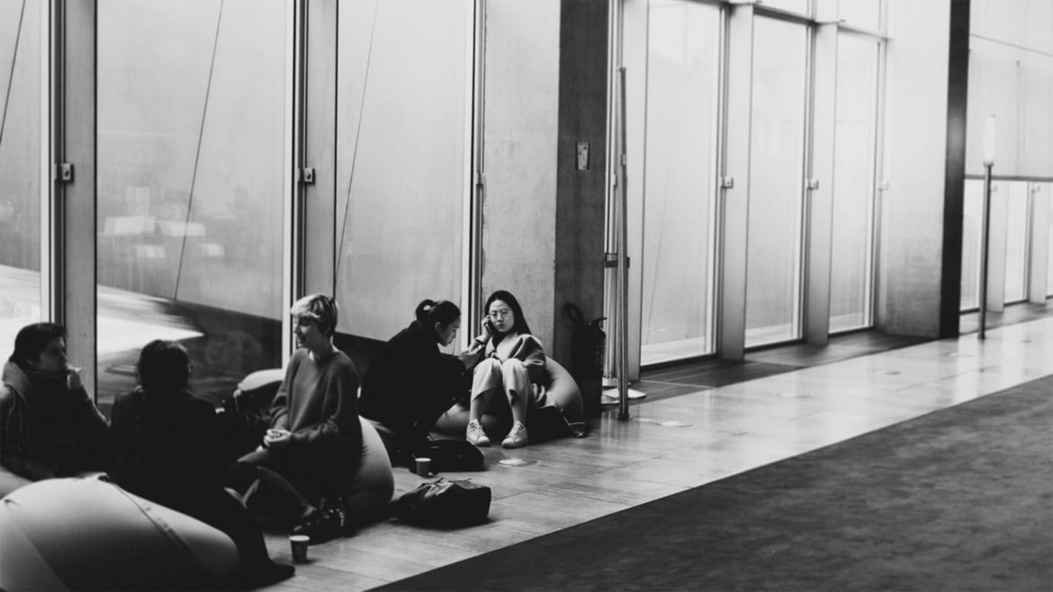 College students on campus