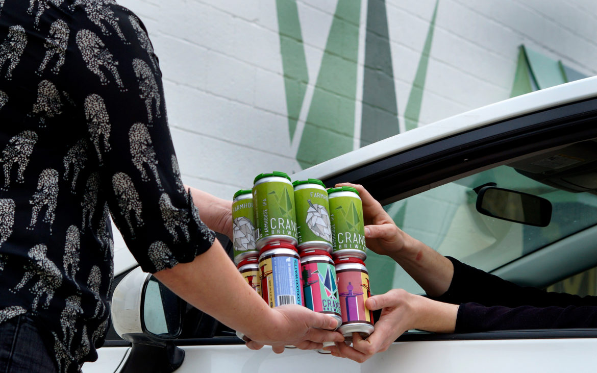 Crane Brewing Co. is offering curbside service.