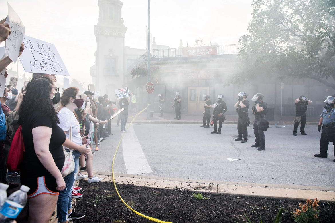 Demonstrations near the Country Club Plaza.