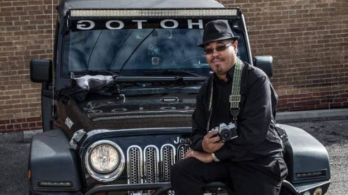 Marvin Francois with his Jeep Wrangler.