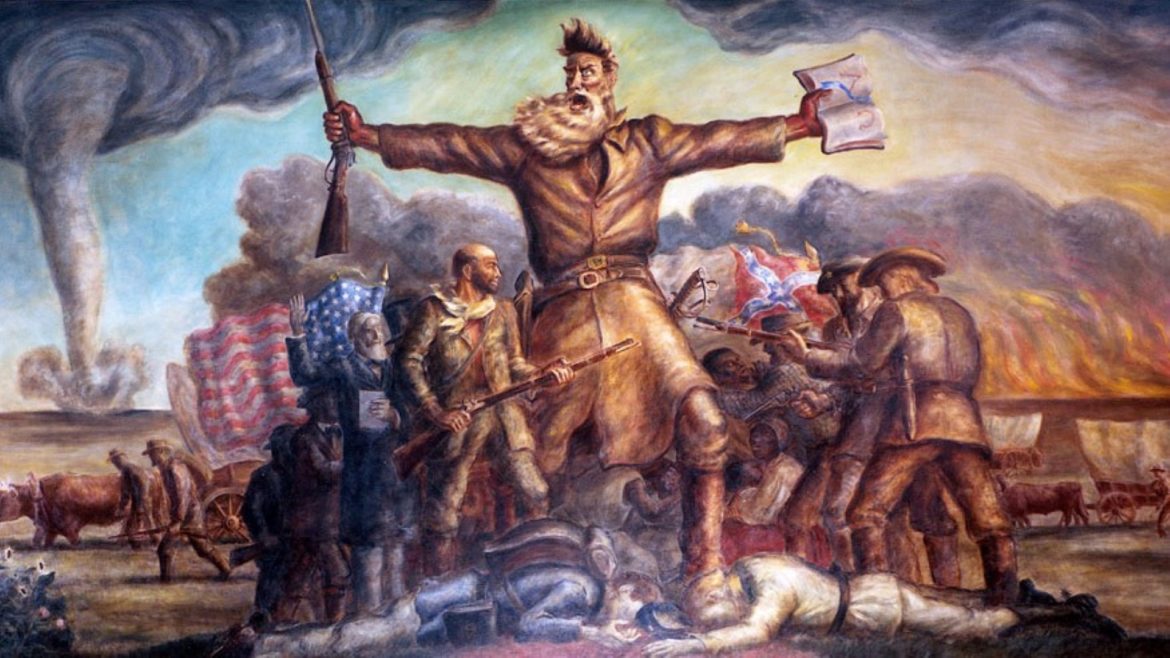 Mural at the Kansas State Capitol depicting John Brown
