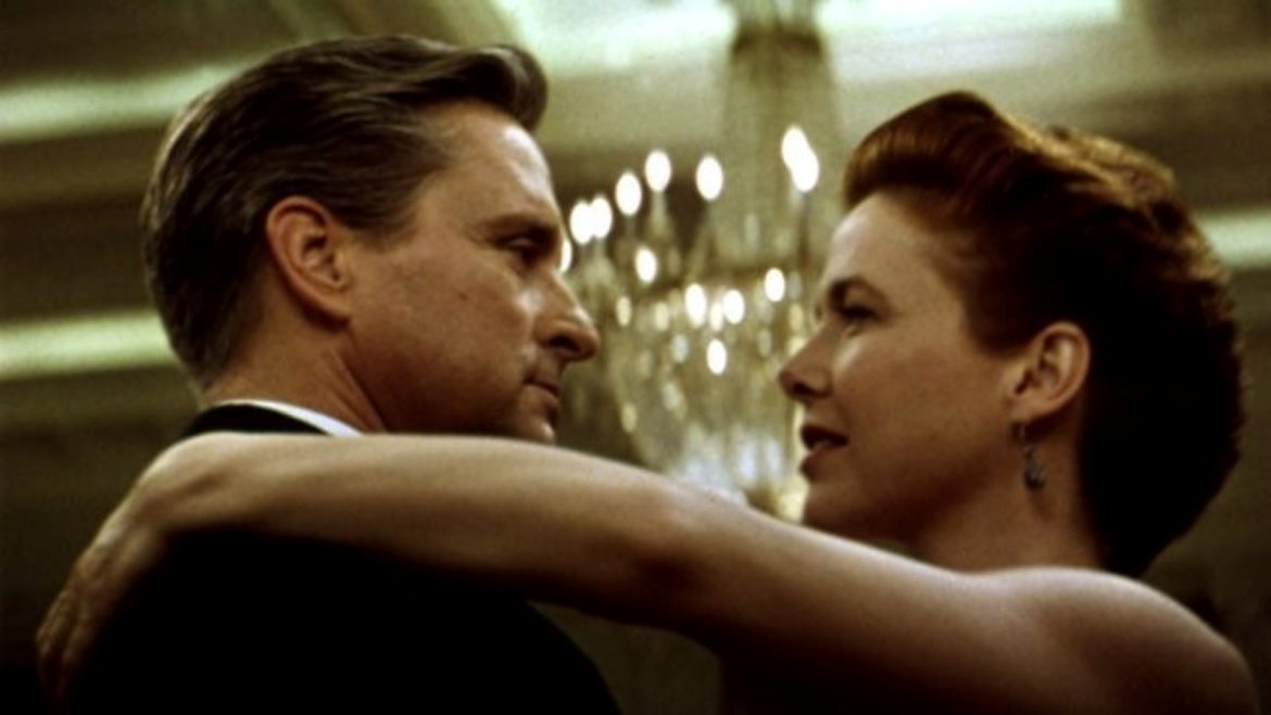 Michael Douglas and Annette Bening in "The American President."