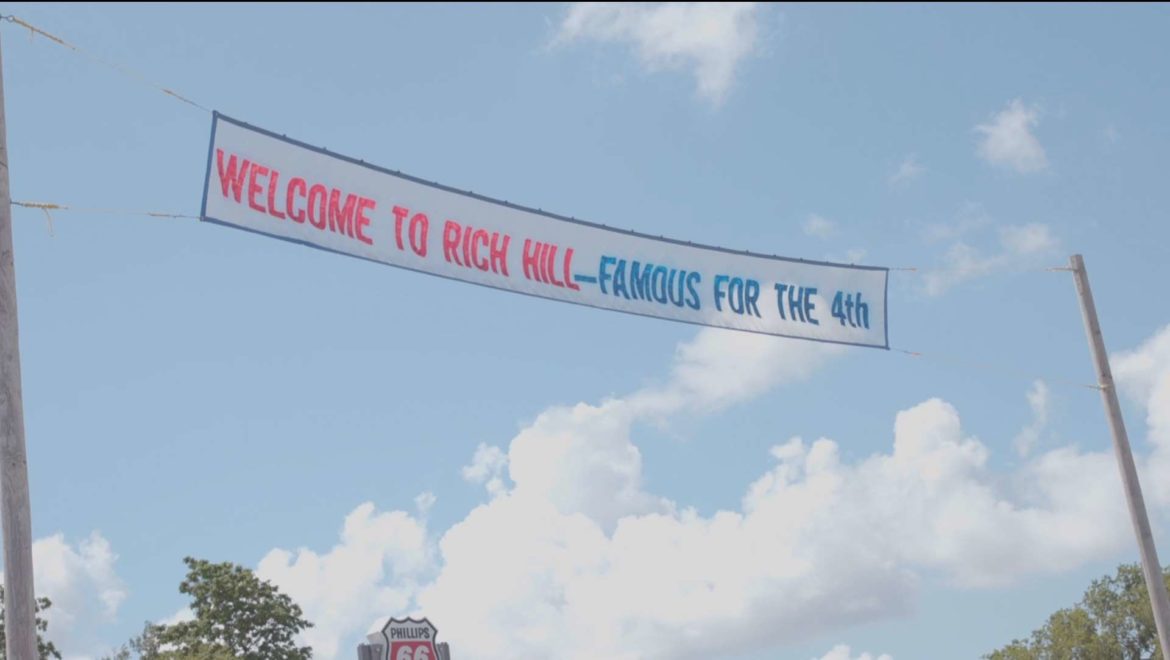 Welcome sign in Rich Hill, Missouri.