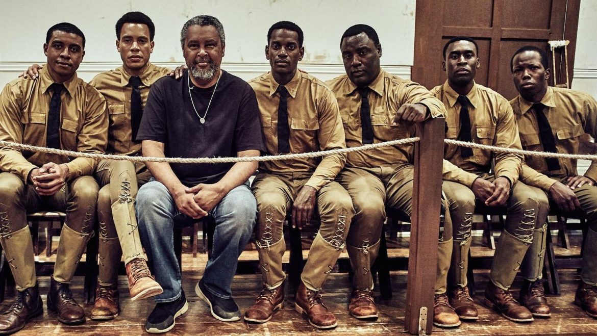 Director and co-writer Kevin Willmott with cast members of "The 24th."