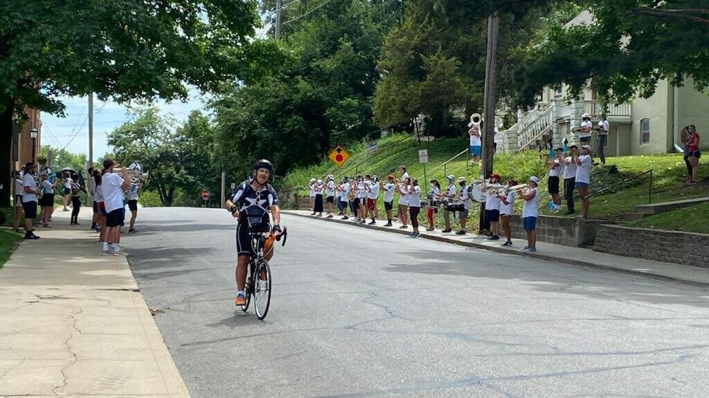 Tom McGuire on his bike.