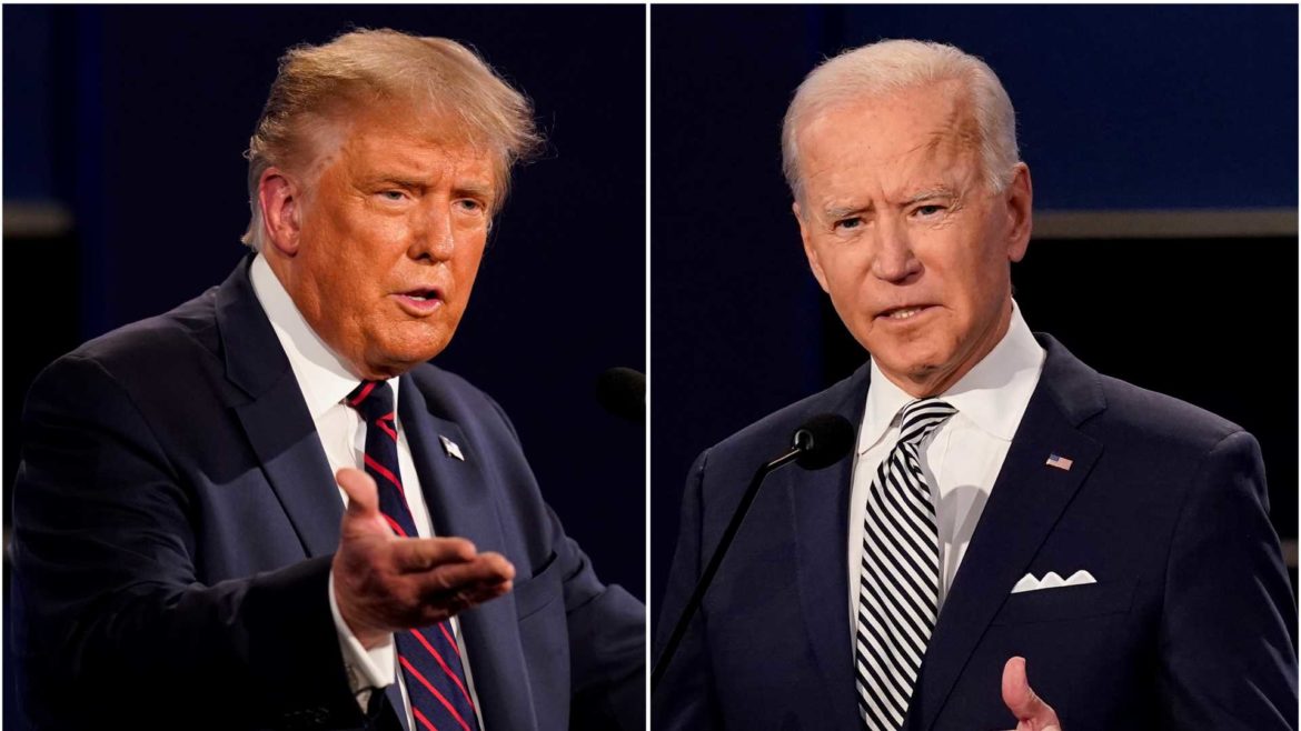 President Donald Trump, left, and former Vice President Joe Biden