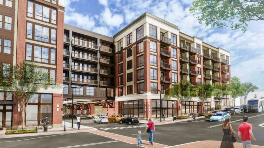 A rendering of the 500 Main apartment proposal