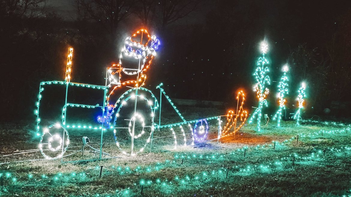 A light display at KC Pumpkin Patch.