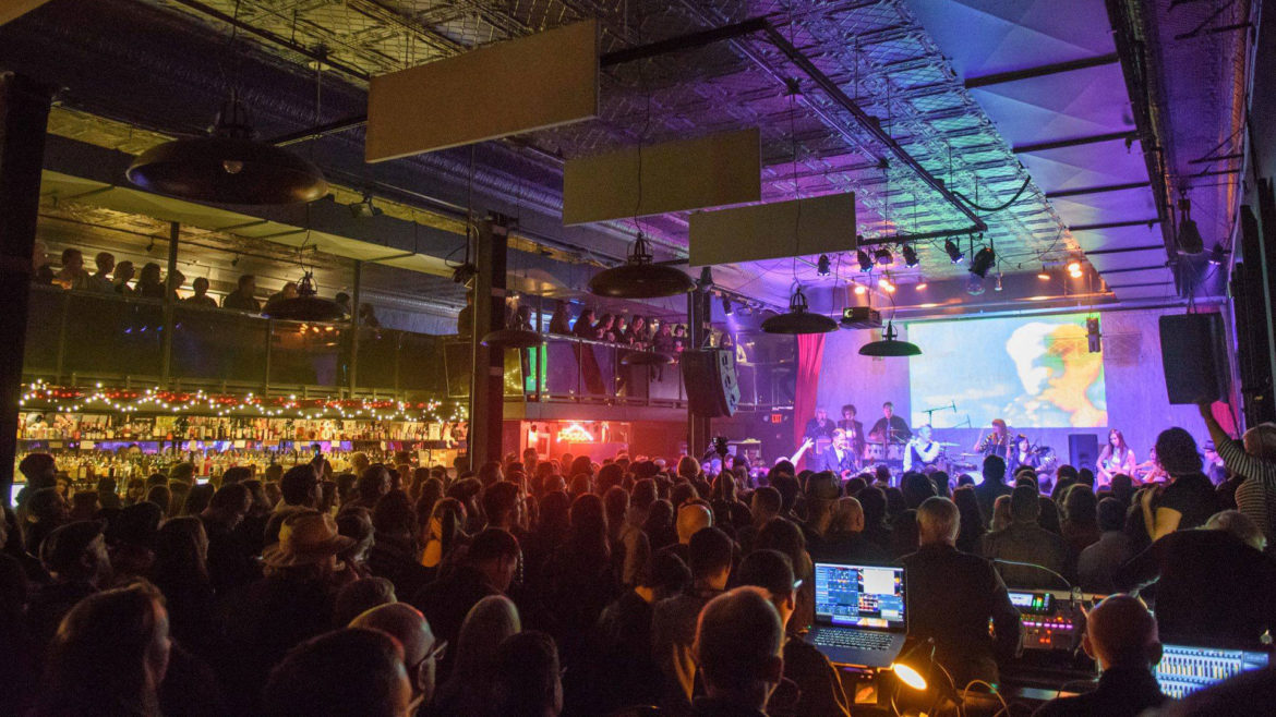 A crowd at recordBar