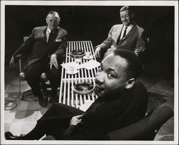 Martin Luther King, Jr. sat for an interview with longtime Kansas City broadcaster Walt Bodine and his colleague Bill Griffith.