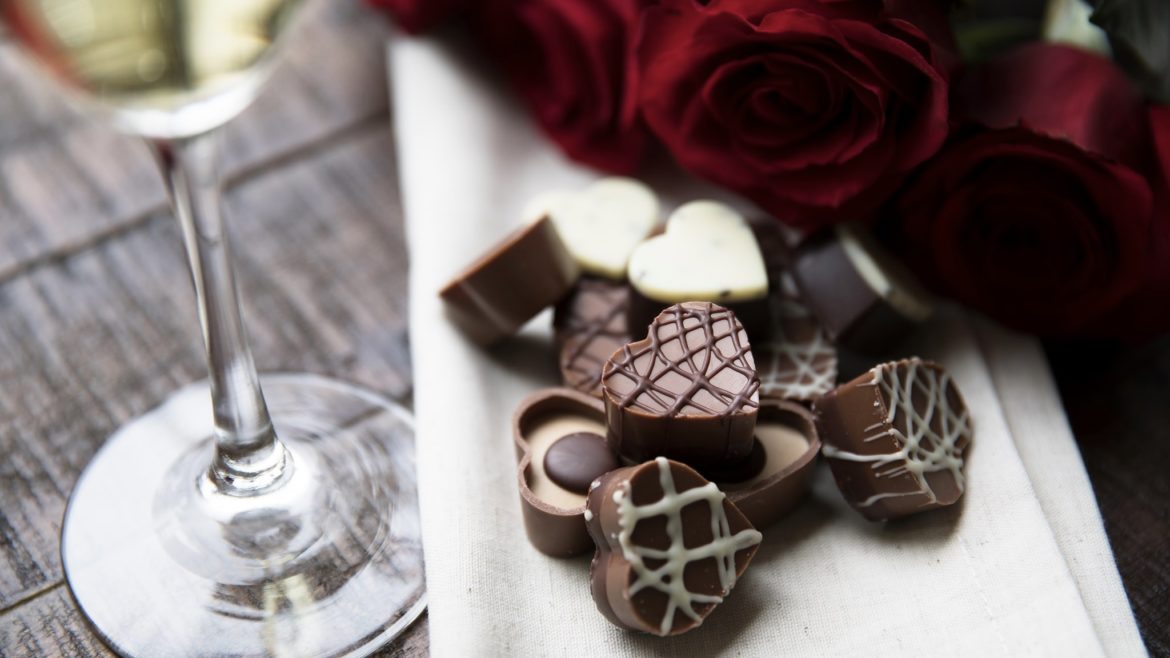 Chocolates and champagne at The Fontaine Hotel.