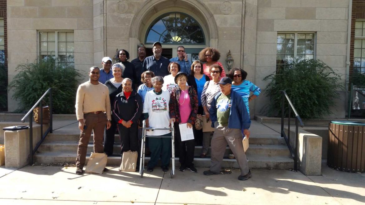 The Midwest Afro-American Genealogical Interest Coalition holds monthly meetings and members go on yearly road trips of historical significance. Here is the group at the Brown vs. Brown National Historic Site in Topeka.