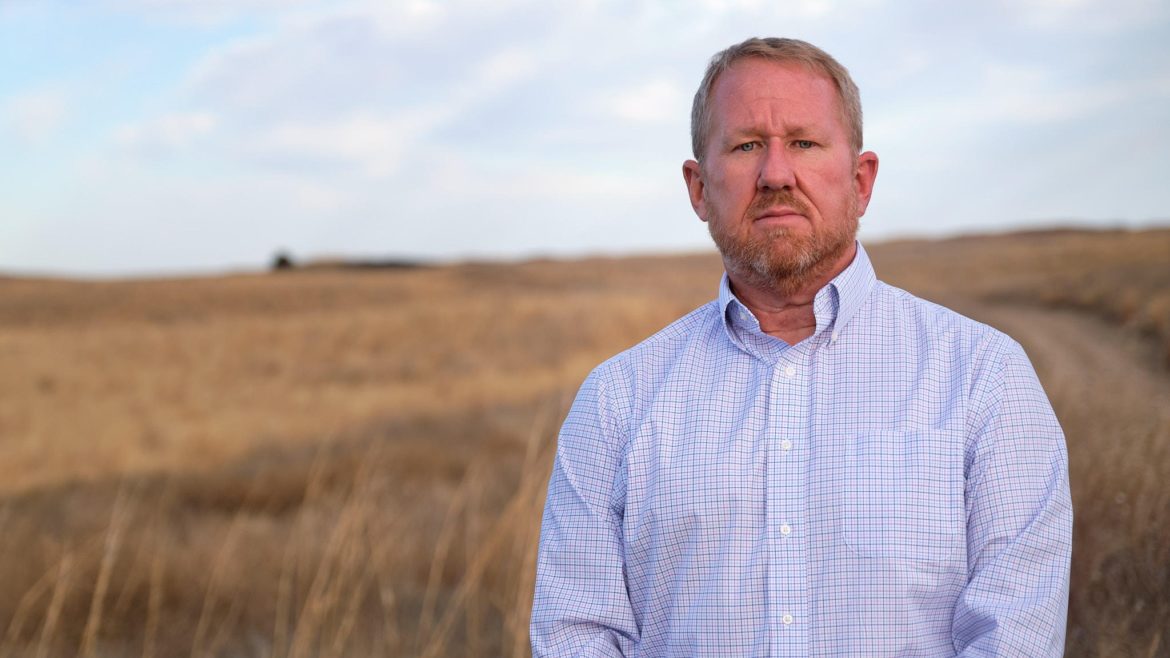 Hays City Manager Toby Dougherty at the R9 Ranch in Edwards County, Kansas.