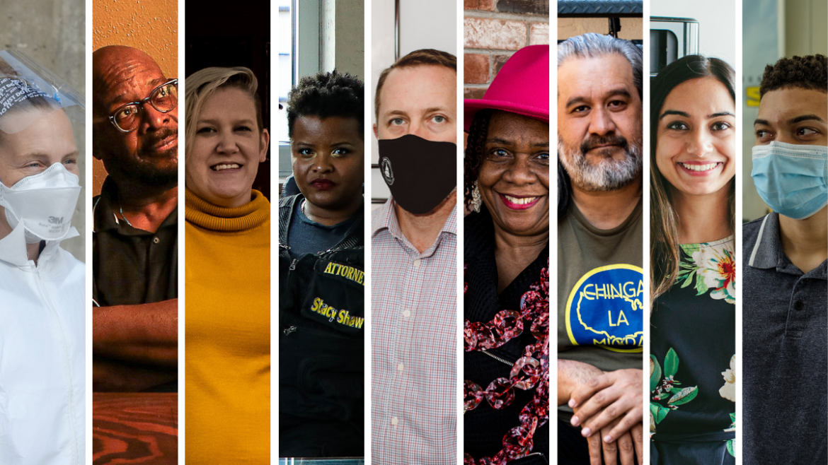 Photo illustration of Kansas Citians reflecting on the past year of life during a pandemic.