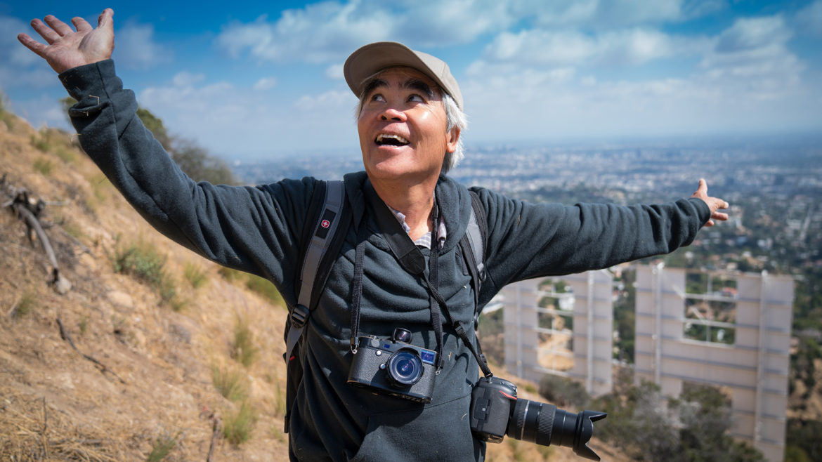 Pulitzer Prize winning photographer Nick Ut with the Hollywood sign in the background.Pulitzer Prize winning photographer Nick Ut.