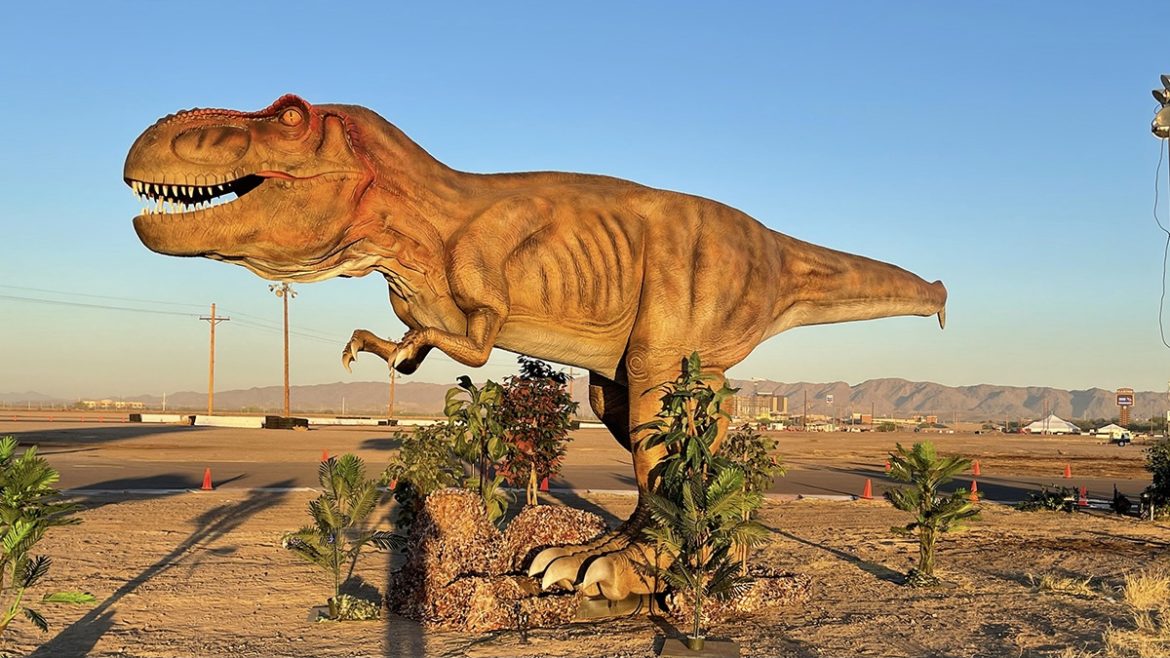 An animatronic T-Rex.