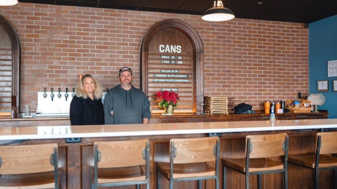 Emily Mobley (left) and Dave Mobley (right), of Limitless Brewing