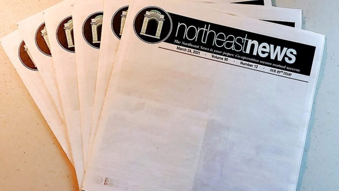 In March, the Northeast News delivered a newspaper with a blank front page to highlight its financial plight.