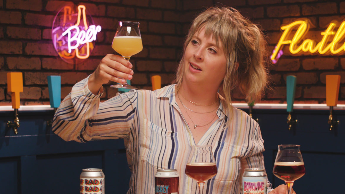 Beer enthusiast Cassie Niemeyer demonstrates how to taste beer properly.