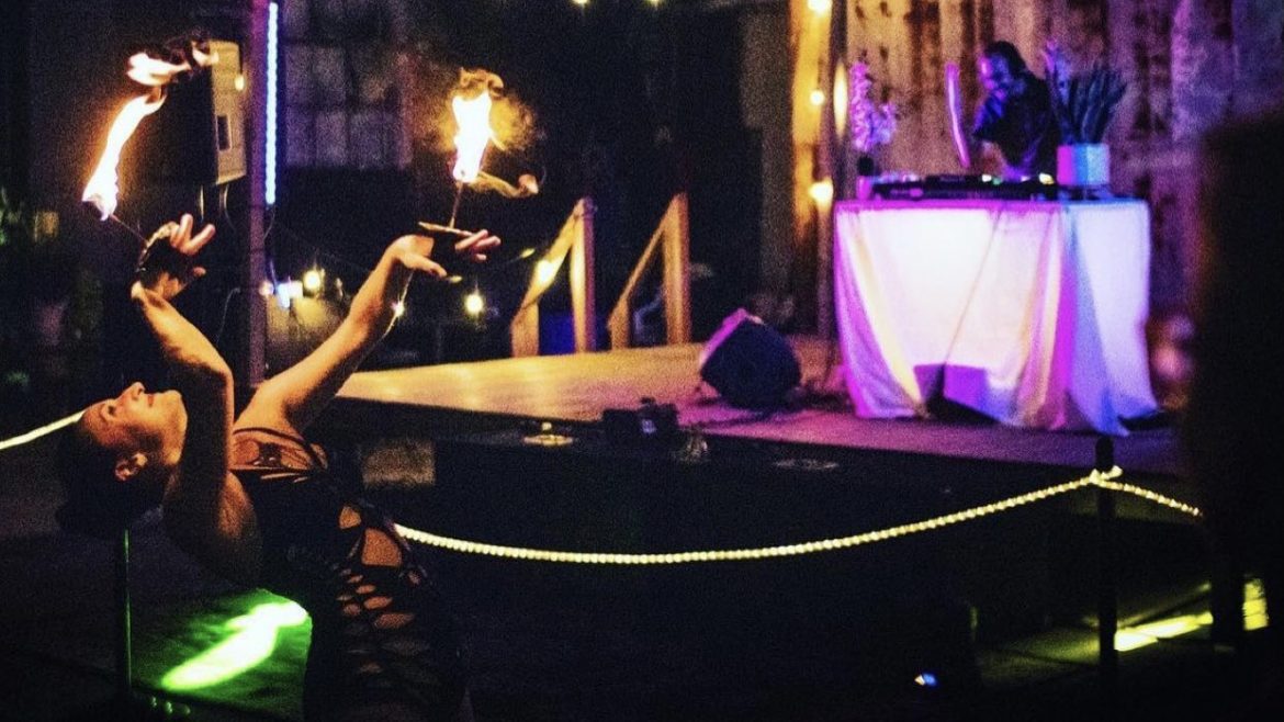 A woman dances at The Black Box Theatre