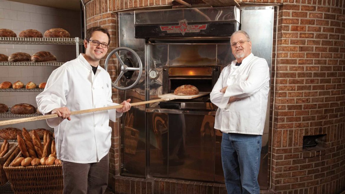 Farm to Market gave Kansas Citians a taste for naturally leavened European-style artisan heath breads. Mark Friend (right) founded Farm to Market Bread Co. in 1993. His son, John, who started working as a driver when he was 16, is now the vice president,