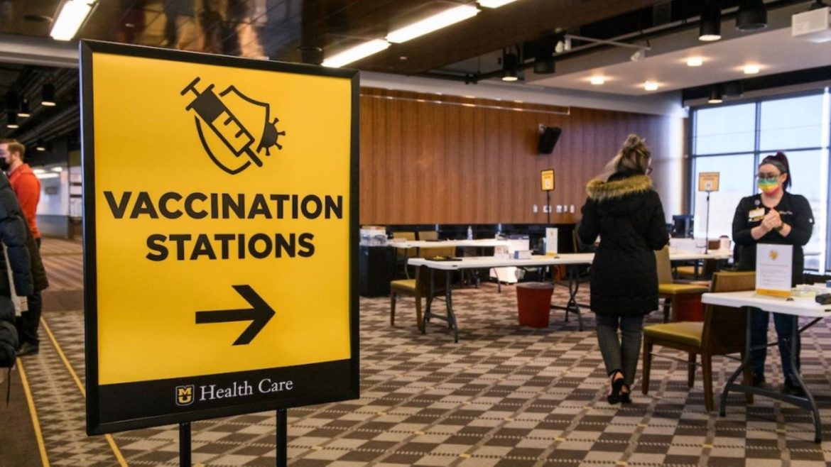 MU Health Care opened a mass COVID-19 vaccination site in the Walsworth Club at Memorial Stadium in Columbia, Missouri. on Jan. 25, 2020.