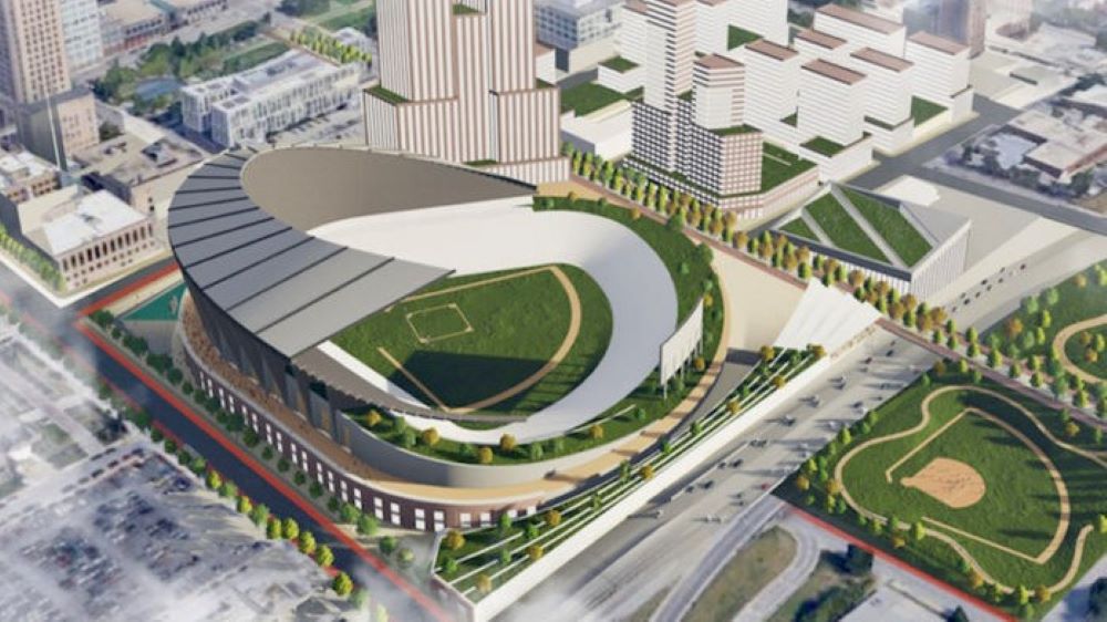 The University of California Berkley team included a new ballpark for the Royals as part of their redevelopment proposal for the East Village.
