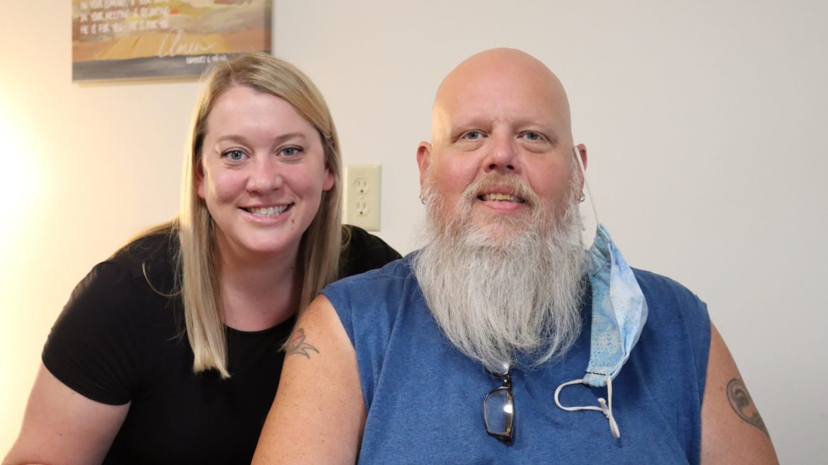 Myranda Agnew and Kevin Hawkins at the Community of Hope in Leavenworth