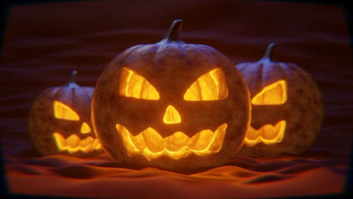 Photo illustration of jack-o-lanterns.