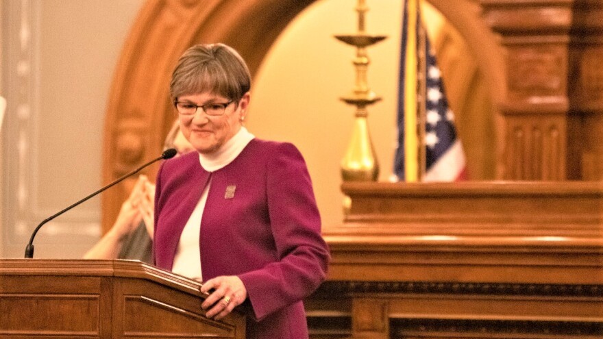 Kansas Gov. Laura Kelly delivering her first state-of-the-state speech to a joint session of the Legislature in 2019.