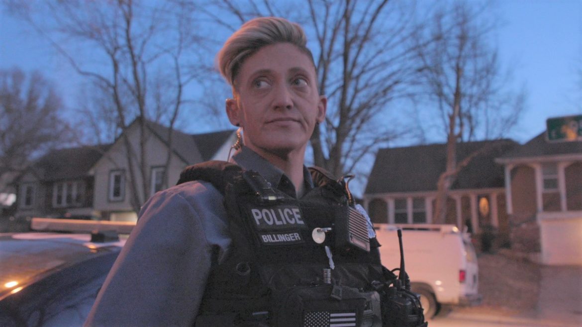 Lauren Billinger, a South Patrol officer with the Kansas City Police Department, responding to a call for service.