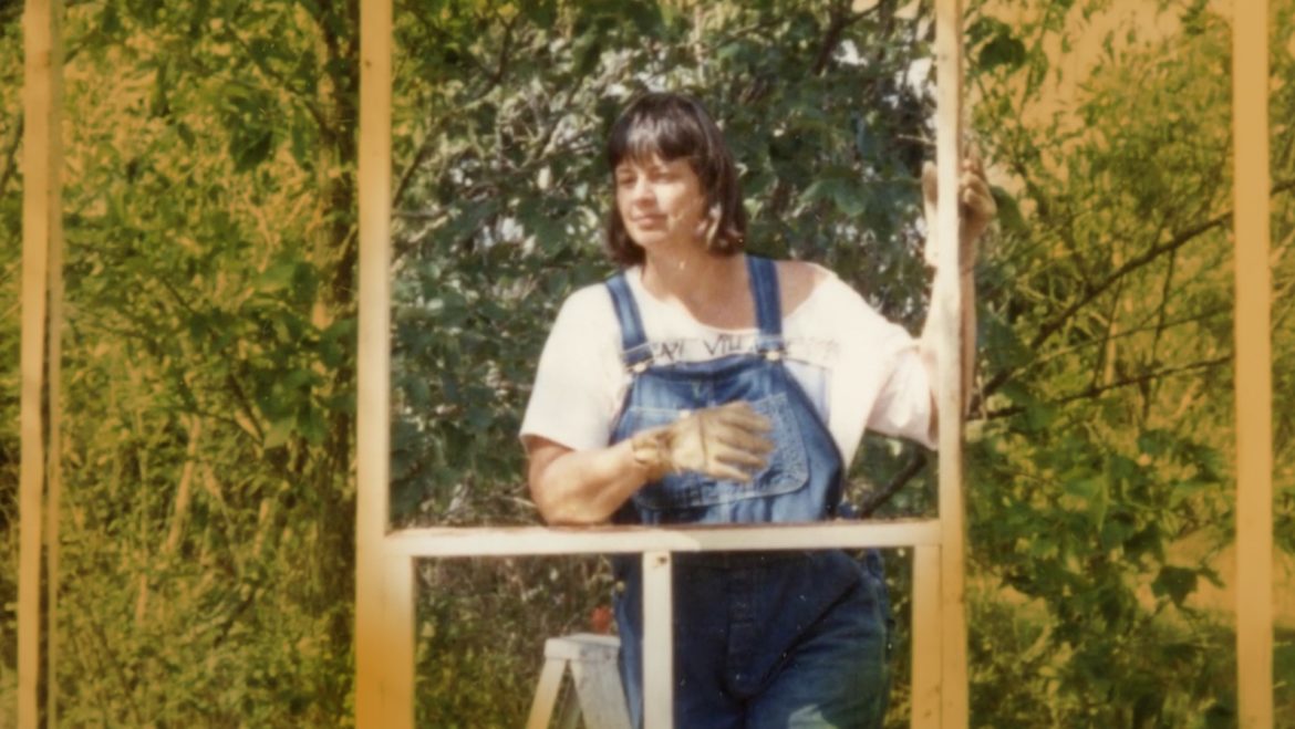 Denslow Brown working on Womyn's Land.