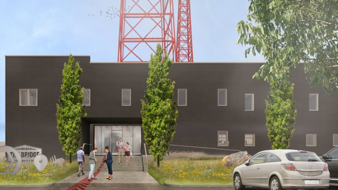 The main entry for the renovated Kansas City PBS headquarters will feature ample landscaping.