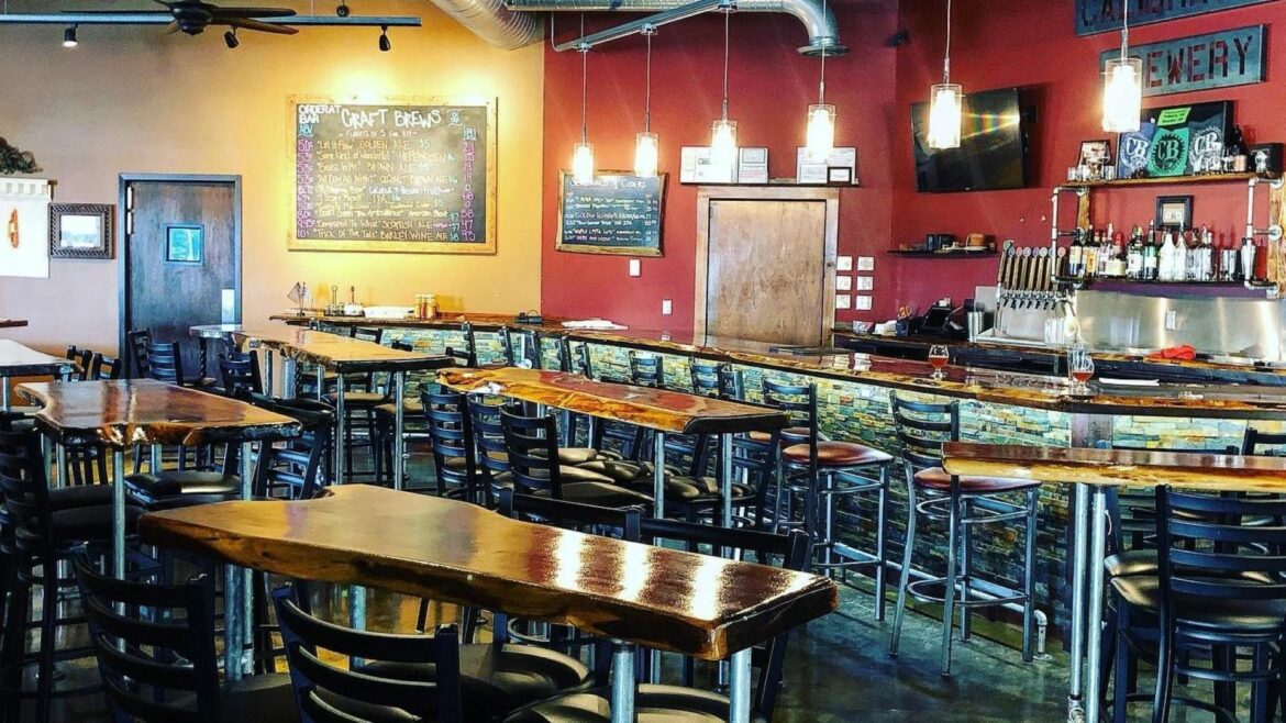 Interior view of Calibration Brewery’s taproom.