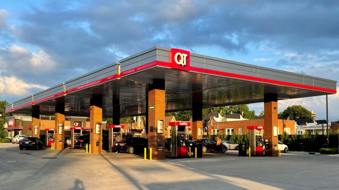 Gas pumps at a Quik Trip store.