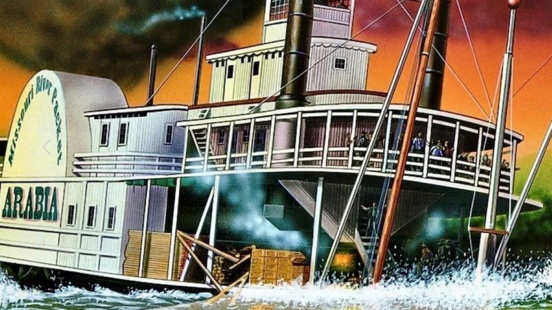 A depiction of the Arabia sinking in 1856.