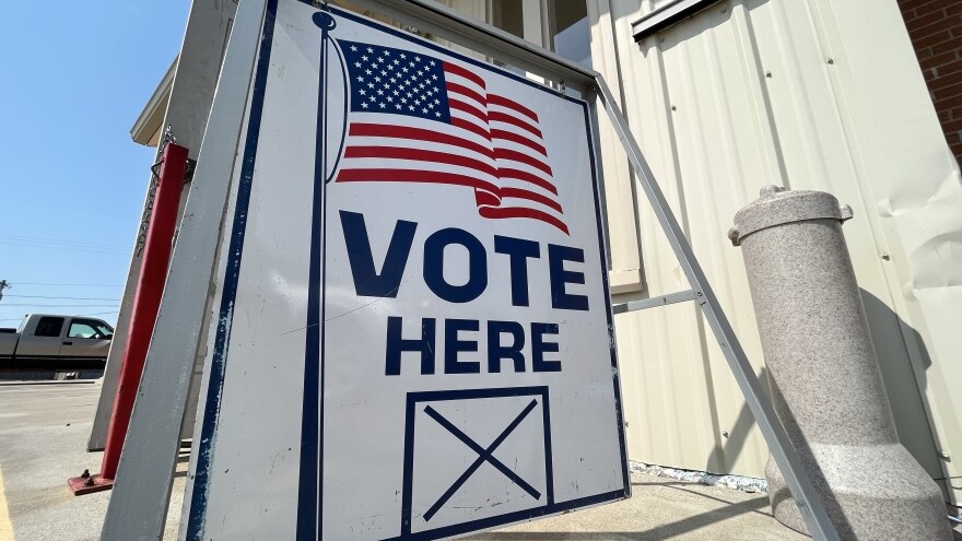 A polling location in Hays, Kansas.