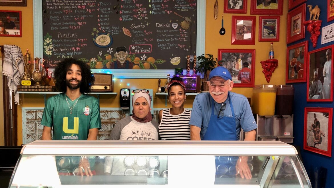 Baba’s Pantry, a Palestinian delicatessen, is Chef Yahia Kamal’s (right) most recent food venture with family: son Omar, wife Yusra and daughter Yasmine. Not picture: Son Kamal Kamal and Hannah Kamal Nsenki.