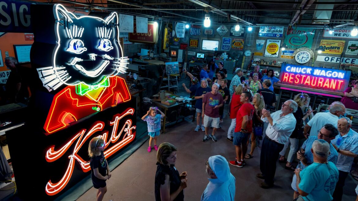 The new Katz Drug Store sign was unveiled recently at Fossil Forge in Lee's Summit.