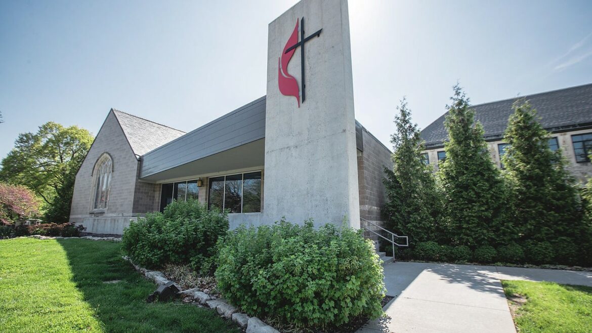 The exterior of the historic Central United Methodist Church.