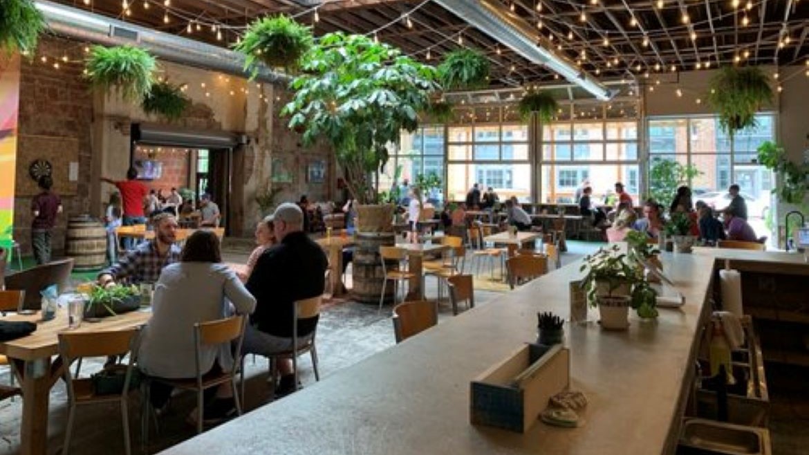 Interior view of Casual Animal, one of the stops on the Caturday in the Crossroads bar crawl.