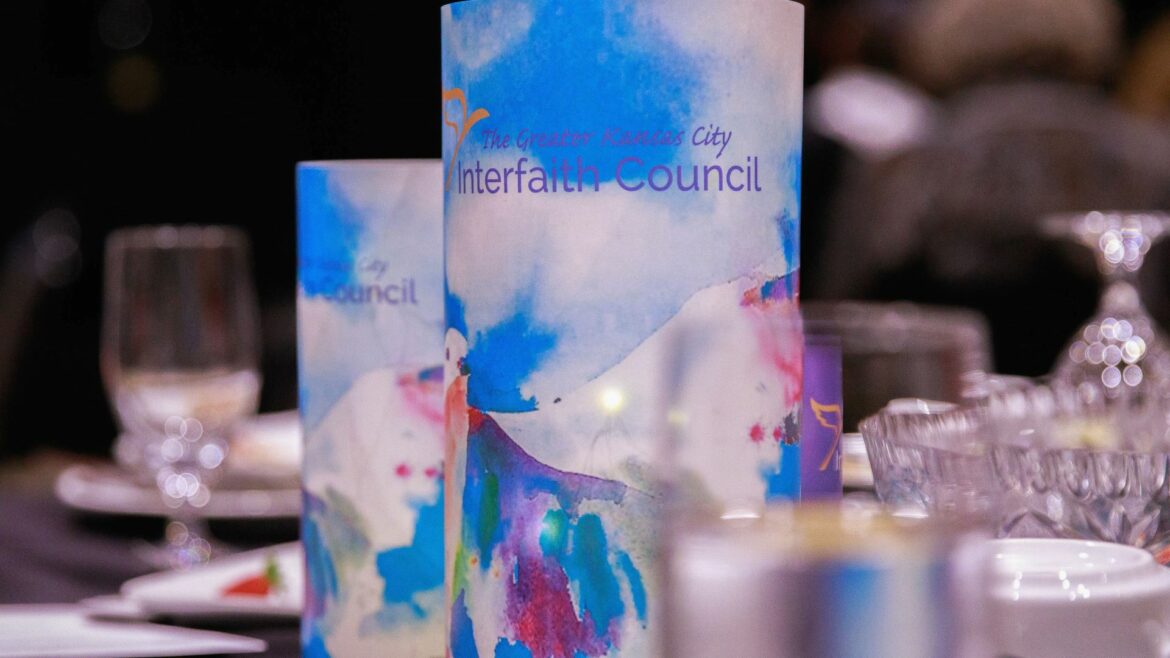 A table centerpiece at The Greater Kansas City Interfaith Council's largest annual event.