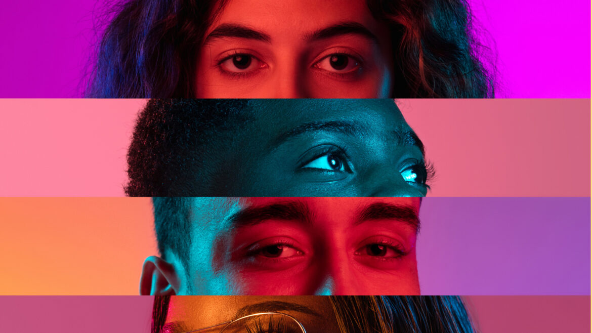 A layer of colorful cutouts of eyes. It's time to collect the questions you have about youth and their ever-increasing role in the democratic process. Write to us. (Photo by Adobe Spark)