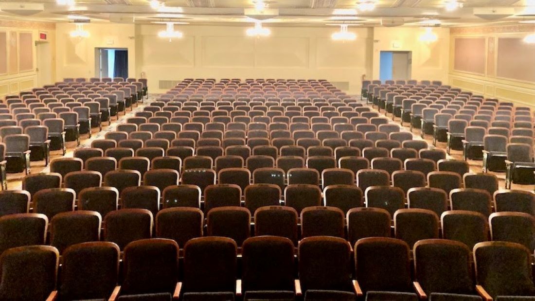 New, wider seats at the renovated Folly Theater.