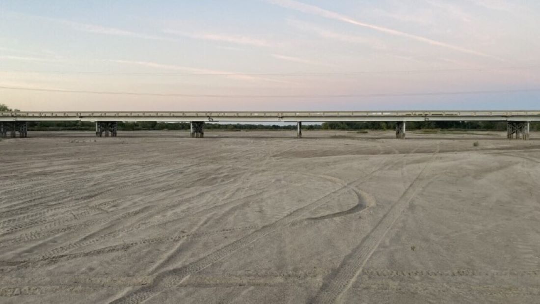 Parts of the Platte River in central Nebraska dried up completely this summer, like this stretch near Chapman, Nebraska.
