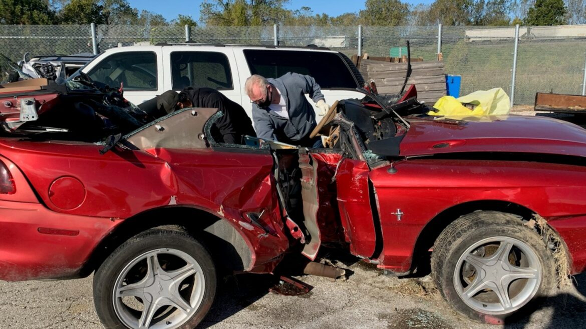 Passenger Kayla Whitney died when this 1996 Mustang slammed into a light pole on Oct. 11, 2021.