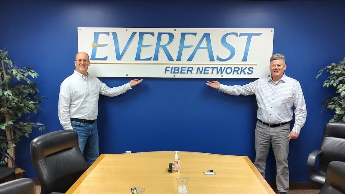 Craig Reed, director of network engineering, and Paul Kreuger, hope to double the number of EverFast Fiber Networks customers in the next two years.