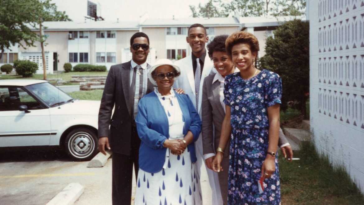 Diane Charity (second from right) with her family at Parade Park.