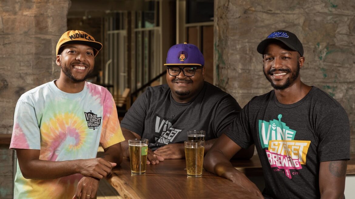 Woodie Bonds Jr., Kemet Coleman, and Elliott Ivory, the founders of Vine Street Brewing Co.